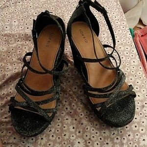 Sequence glitter wedges/heels size 13ww torrid
